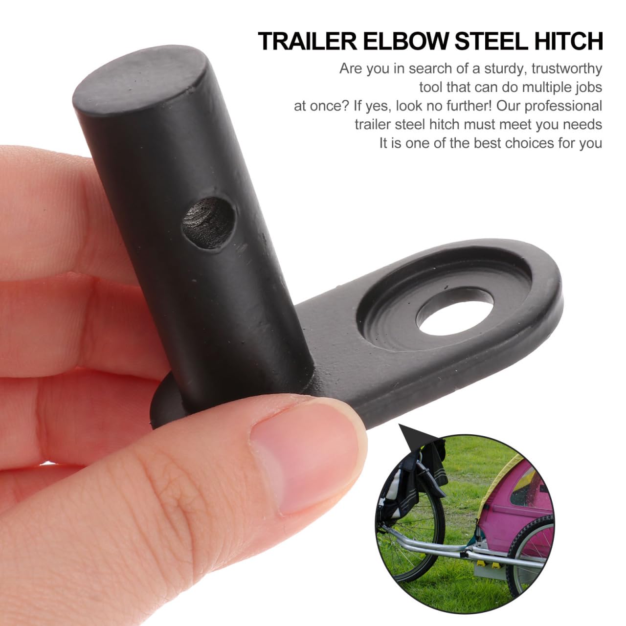 TOYANDONA Accessoires de remorque de vélo Fixation coude acier noir