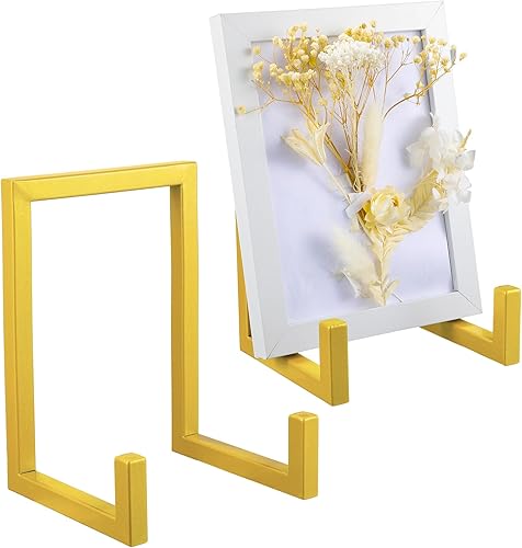 Sweetude 2 soportes grandes de platos para exhibición, marco de metal, soporte de exhibición, caballetes decorativos de mesa para fotos, libros,