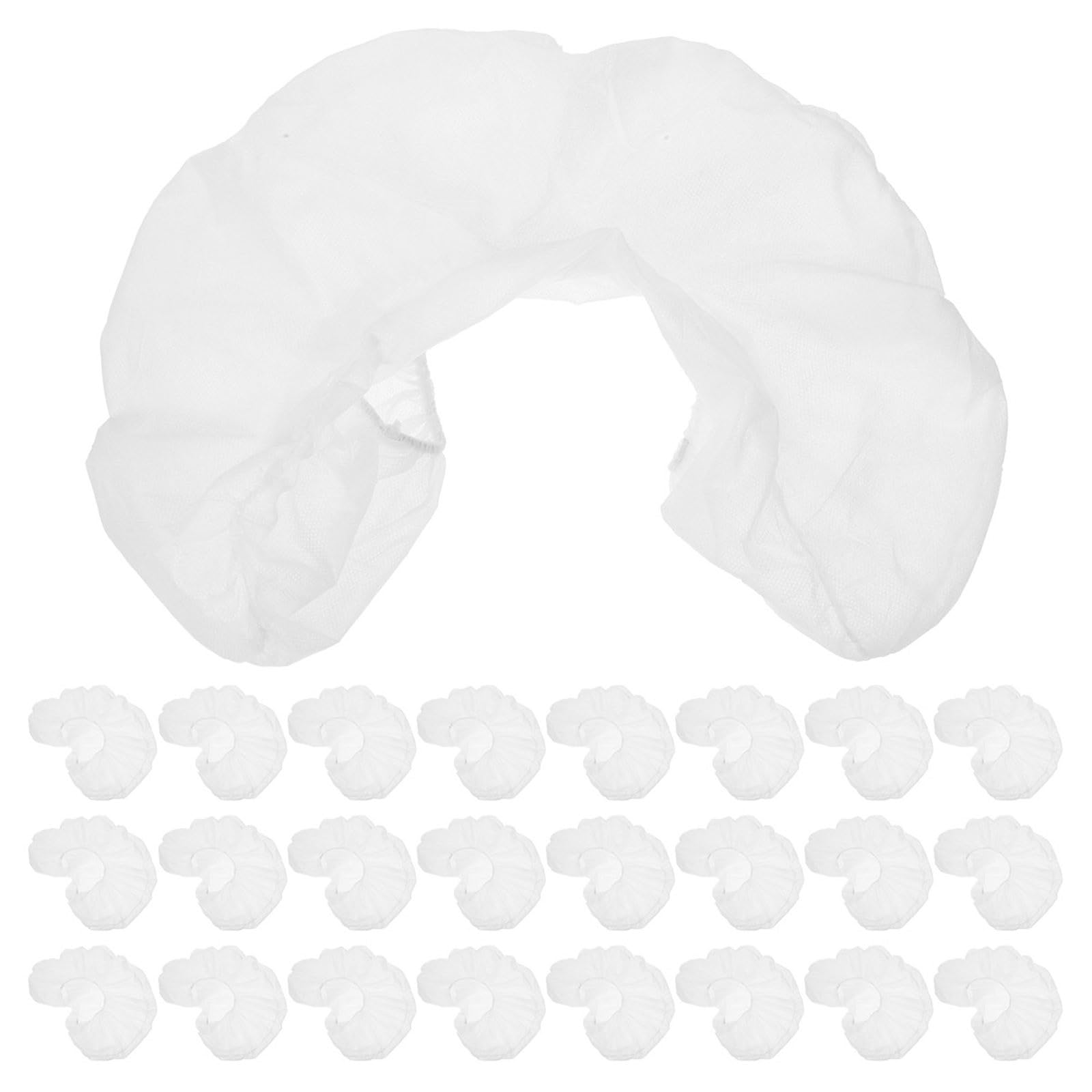 ABOOFAN 50 Pezzi Copri Cuscino Monouso a Forma di U Non Tessuto Bianco, Leggero e Pieghevole, per Massaggi e Saloni di Tatuaggi