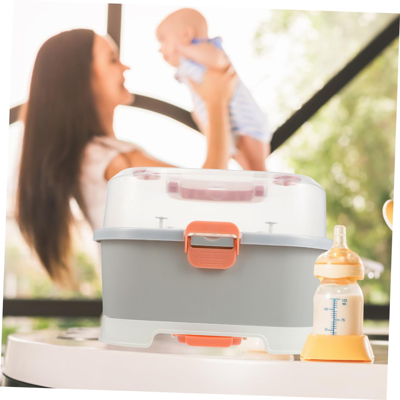 NOLITOY Große Aufbewahrungsbox für Babyflaschen und Schnuller aus Pp | Leicht, Leicht zu Reinigen, Große Kapazität, für Unterwegs und Reisen, Passend für Mütter