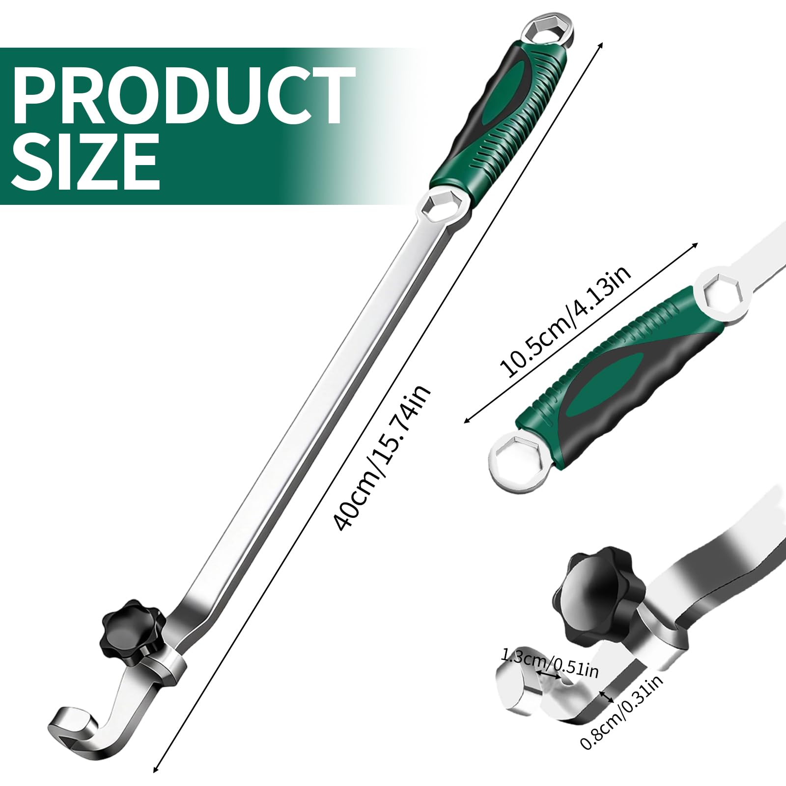40cm Schraubenschlüssel Verlängerung, Kfz Werkzeug Schlüsselverlängerung Ultra Arbeitssparend Verlängerungsschlüssel Offset Extension Wrench für Autoreparatur und Mechanik