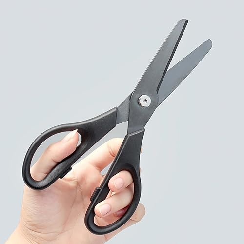 Miniatura 2 de NatSumeBasics Tijeras de cerámica negras 8 "Tijeras de cocina hoja de metal libre de laboratorio Tijeras seguridad saludable oficina aula cocina