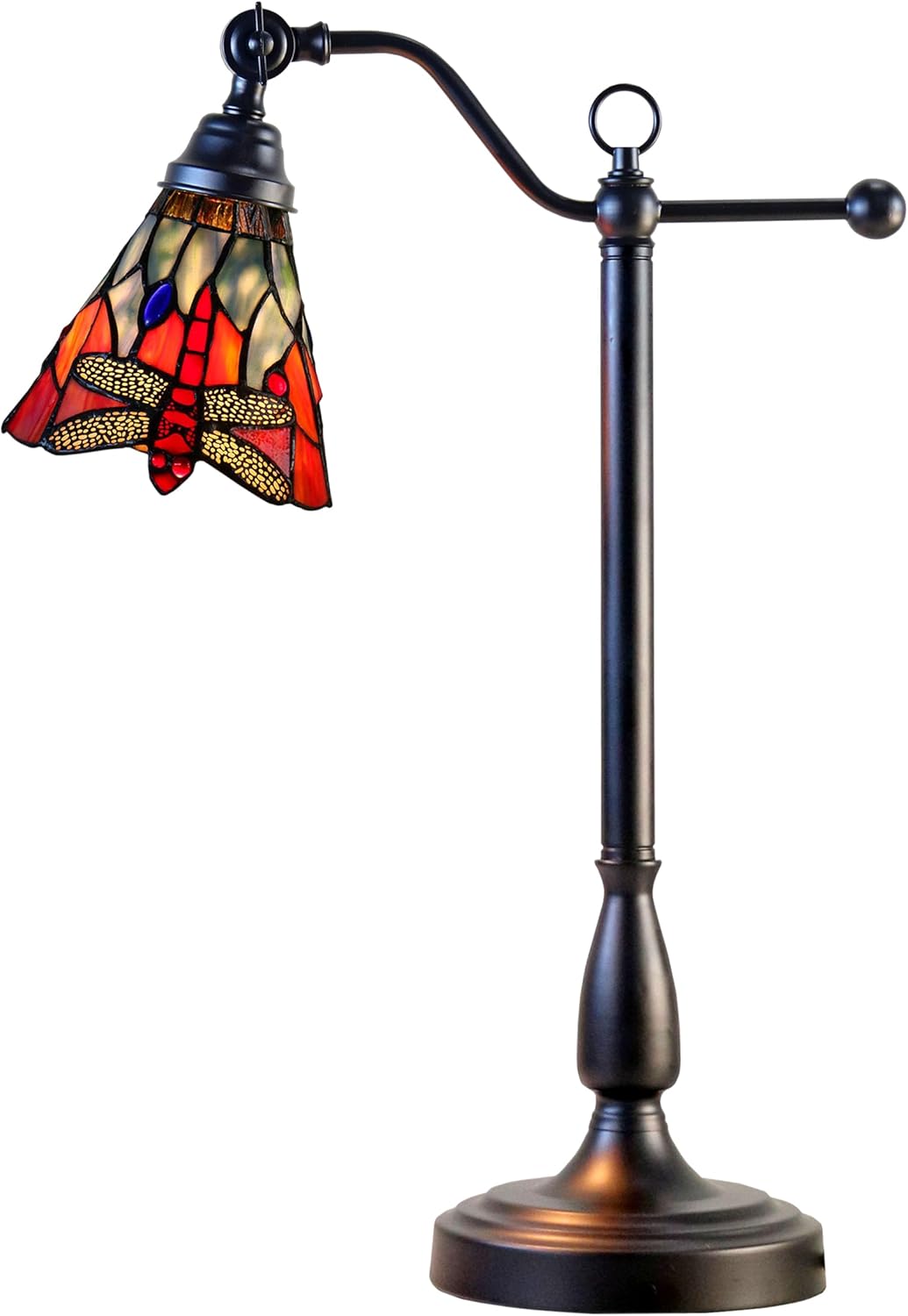 Dale Tiffany TA25030 Tiffany Desk Lamp with Handmade Stained Glass Shade, La Anza, Multicolor, 24-Inch Tall