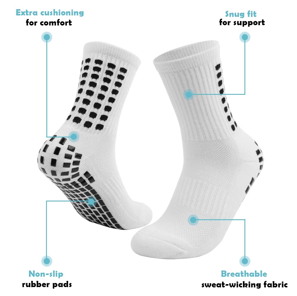 Soccer Training Mat with Video Guide & Grip Socks - 47"x32" Non-Slip Agility Footwork Mat for Home/Gym, Improve Ball Control/Speed (All Ages 5-65+)