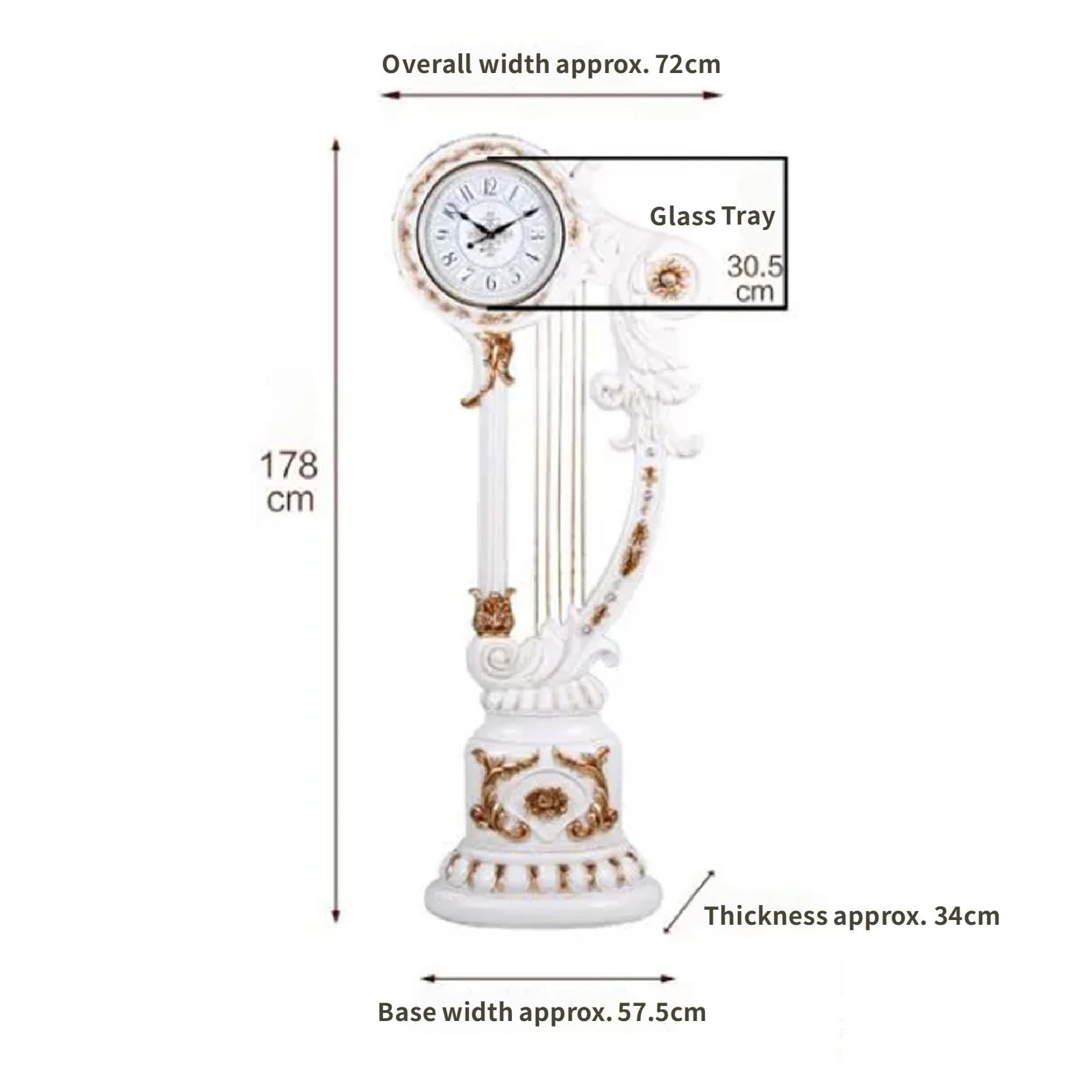 Decorativo Reloj de pie cuarzo estilo europeo silencioso para la oficina