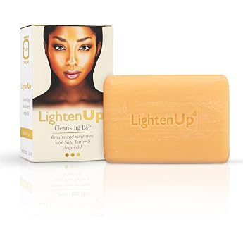 Lightenup Anti-Aging Soap 200g Whitening Treatment for Dark Spots Acne Scars Sun Patches with Shea Butter and Argan Oil