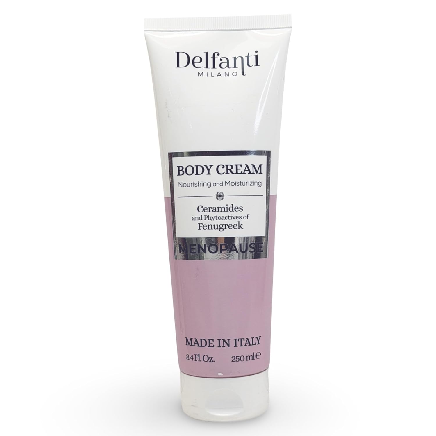 Delfanti-Milano • MENOPAUSE • Body Cream • Nourishing and Moisturizing • Ceramides and Phytoactives of Fenugreek • Made in Italy • 8.4 oz