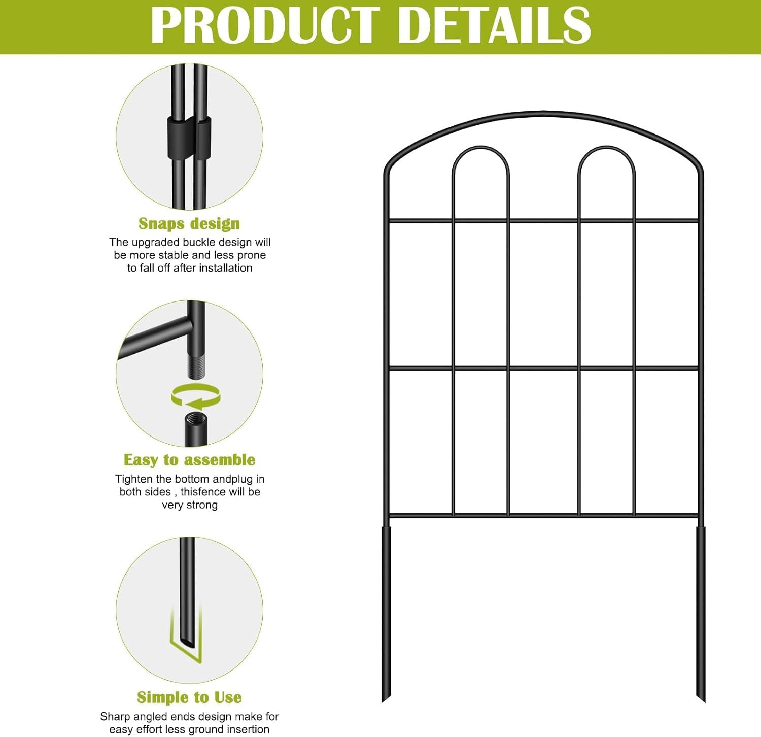 LIANTRAL 20 recinzioni decorative da giardino, barriera per animali, recinzione in filo metallico antiruggine, recinzione per scavare, recinzione per animali domestici, per cani, conigli all'aperto