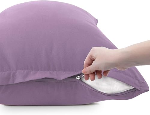 Miniatura 5 de PiccoCasa Fundas de almohada con cremallera, 100% microfibra cepillada de poliéster, juego de 2, fundas de almohada suaves y cómodas de viaje (14 x