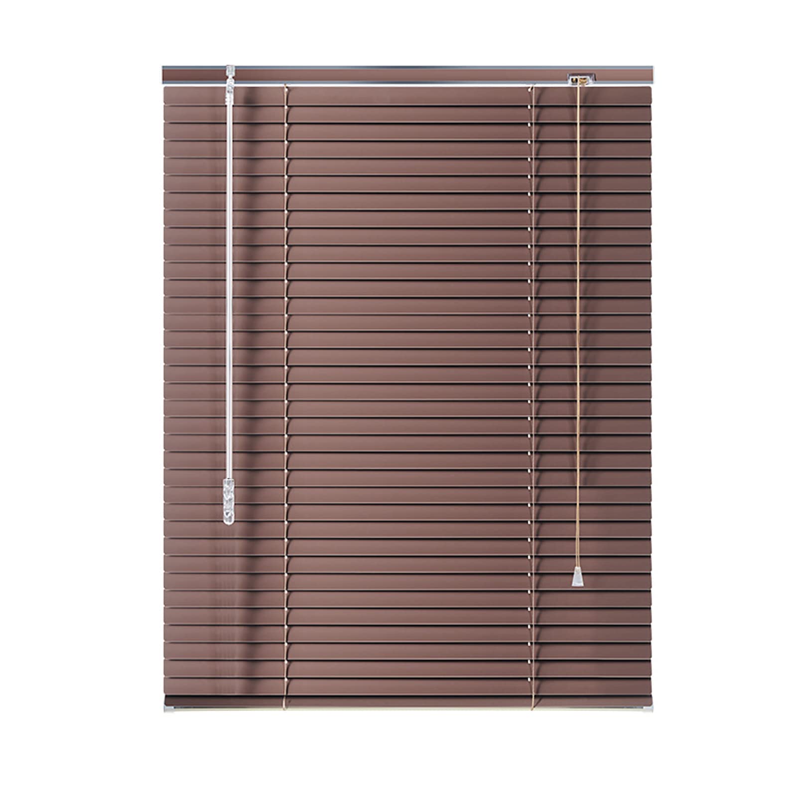 Custom Brown Aluminium Venetian Bli - zaciemniające poziome okna, wodoodporne i anty-UV, idealne do kuchni, biura, łazienki, sypialni, salonu, 130 cm x 100 cm z mocowaniami