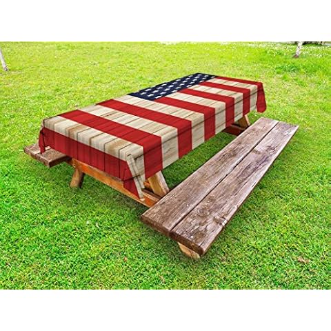 Ambesonne Fourth of July Tablecloth Cover