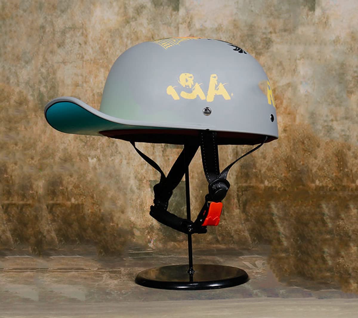 Volwassen Retro Motorfiets Halve Helm ECE Goedgekeurde Mannen en Vrouwen Persoonlijkheid Heldere Baseball Cap Modellering Open Helmen Cruiser Elektrische Scooter Chopper Bromfiets A,XL(61-62
