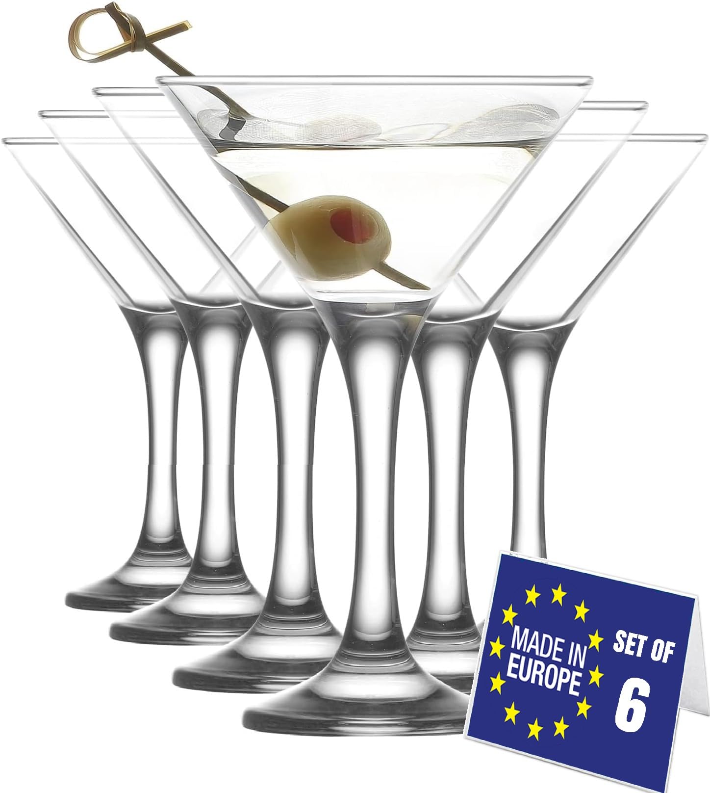 NORDIC SCHILLER Premium Verres à Martini Lot de 6 Verres à Cocktail, 175 ml, 100% SANS PLOMB, Verre Martini Classiques, Verres Cocktail Parfaits