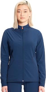 Cherokee Infinity Scrub Jacket for Women Zip Front Contemporary Fit | 2 Pockets, Soft Tri-blend Stretch Fabric, Breathable, Fade-resistant, Polyester Blend, Back Yoke Seams, Machine Wash