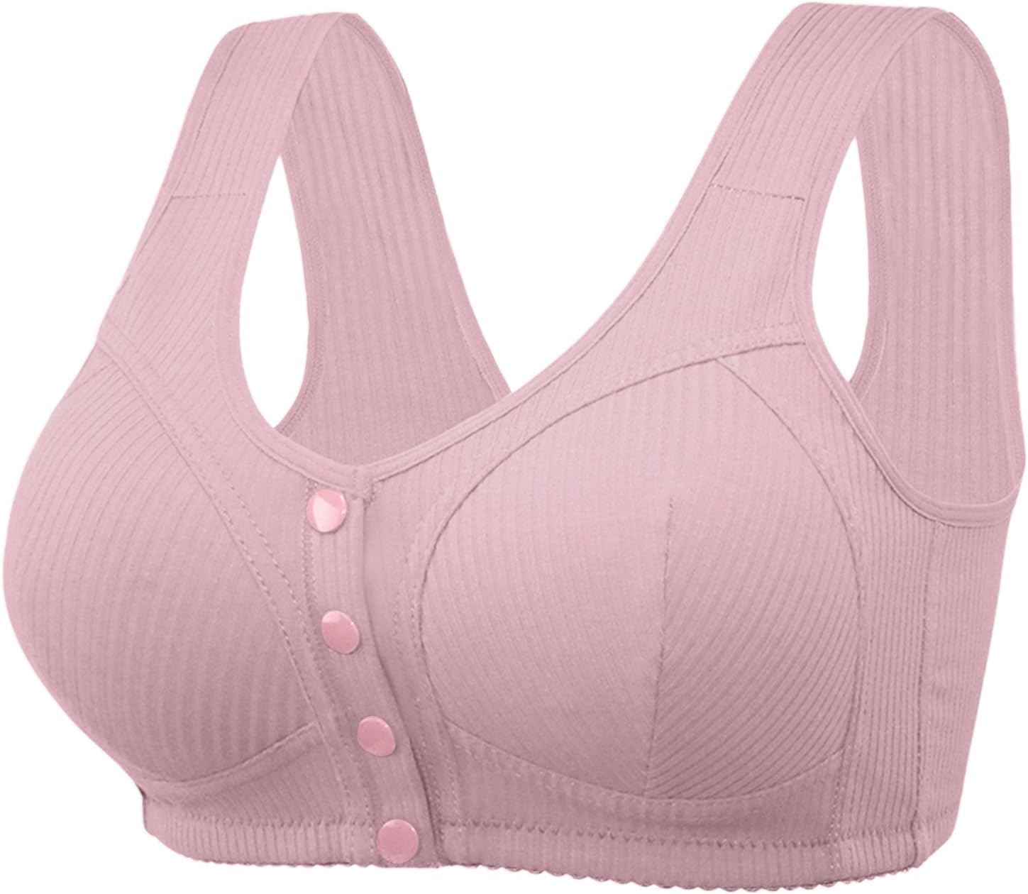 Women's Comfortable New Thread Cloth Pure Front Button Medium and Old Age Large Size No Steel Ring Bra Maximum Support Sports Bras for Women Pack of Bra