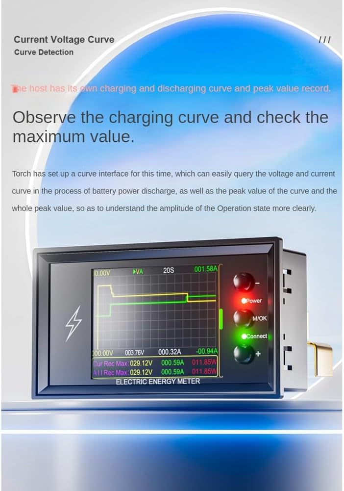 DC 0-420V 300A WiFi Electric Energy Meter Battery Capacity Tester DC Digital Display Current Voltage Power Meter