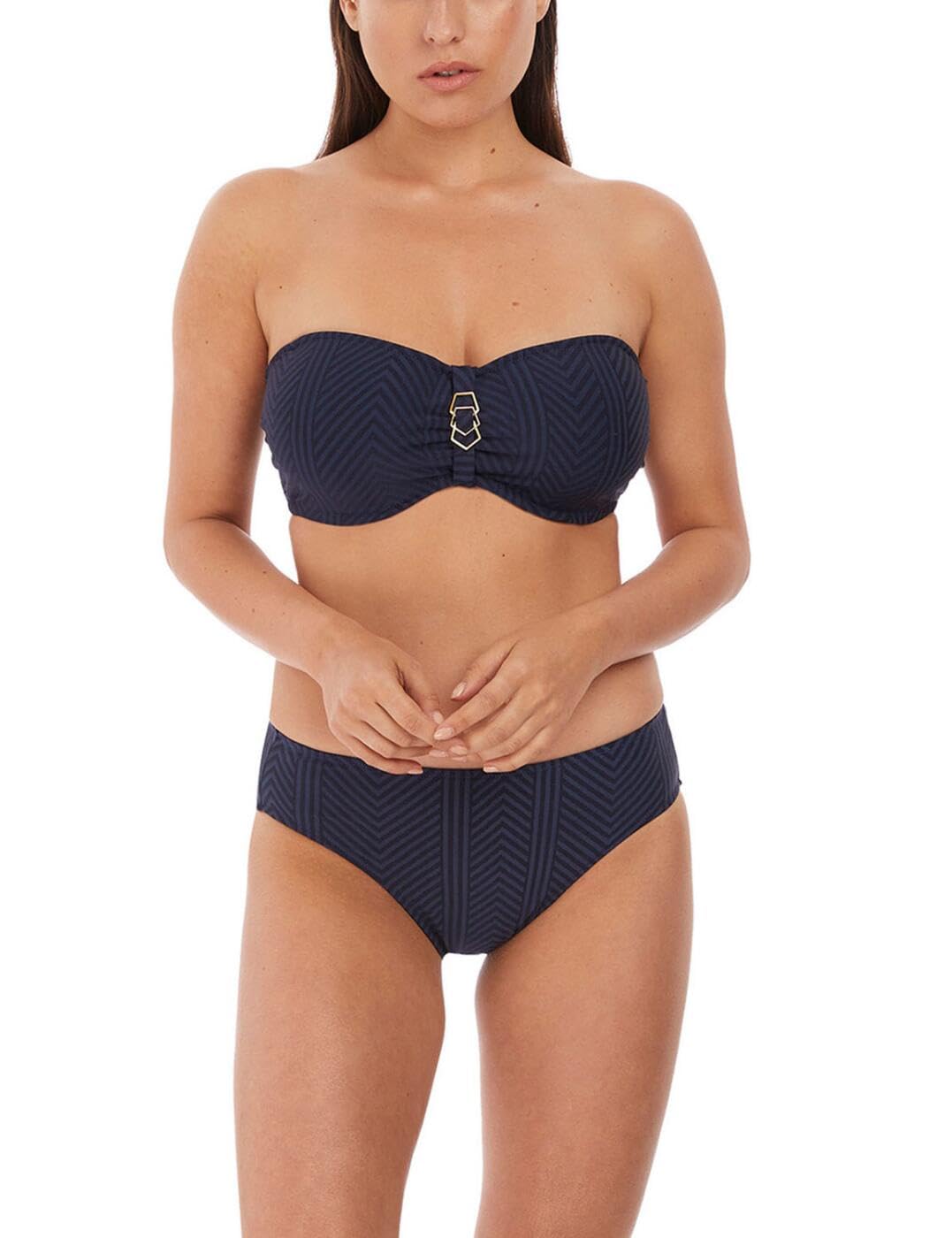 Fantasie Swim - Maglia a fascia lunga con armatura Long Island, blu, 85D