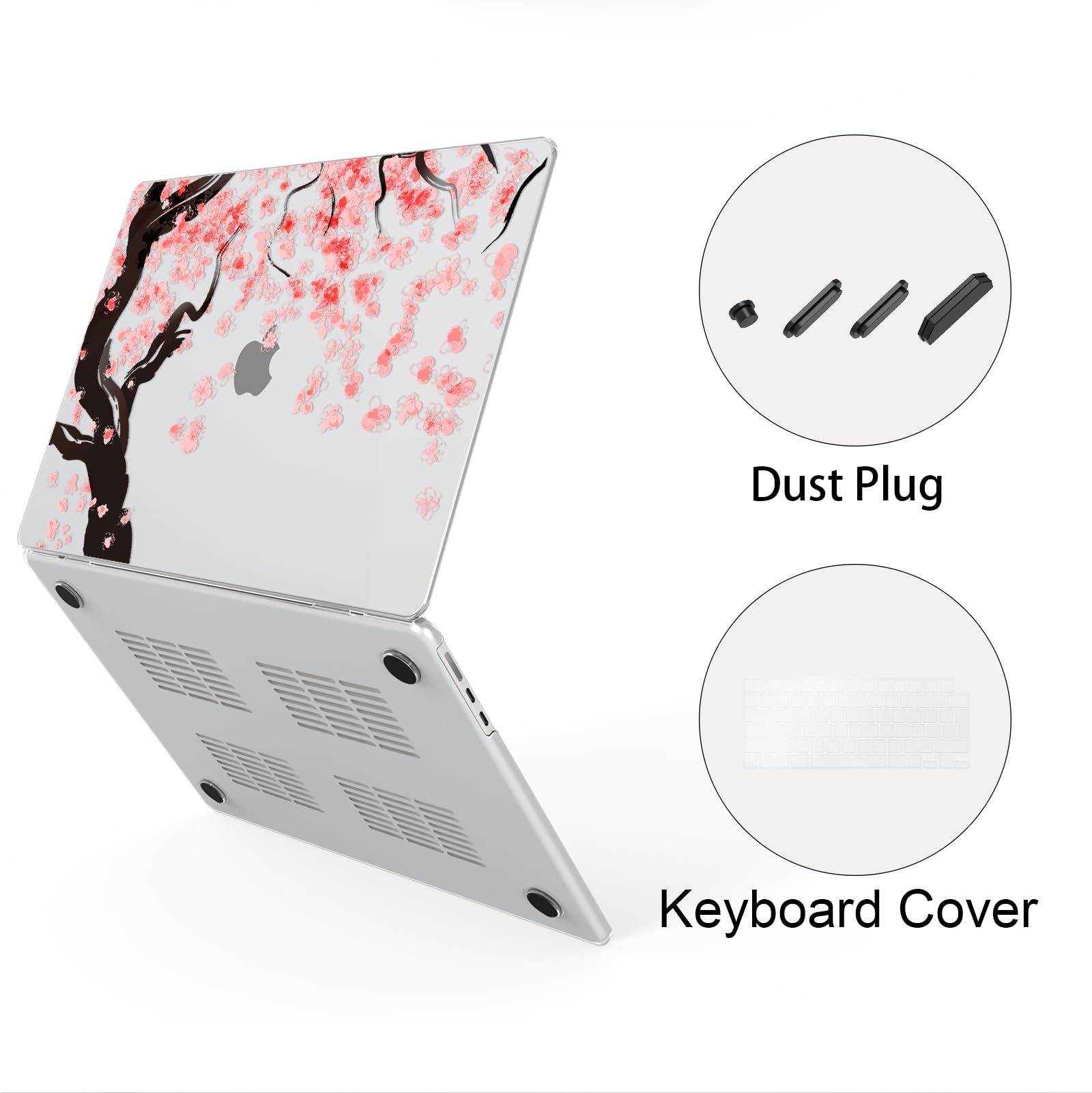 Funda Compatible con MacBook Air de 13.6 Pulgadas, Modelo de versión 2025-2022, Chip A3240 M4 A3113 M3 A2681 M2, Funda rígida con patrón Impreso para MacBook Air 13.6, Flores de Cerezo A9