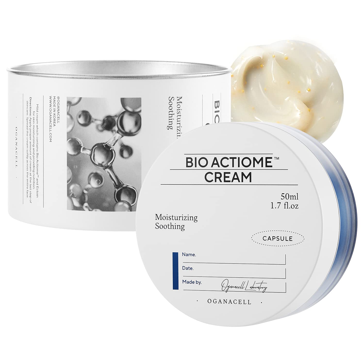 Soothing and Nourishing Face Gel Cream with Beta-Glucan, Refreshing Vitamin C Capsules, Anti-Aging and Moisturizing - OGANA CELL Bio Actiome Cream 50ml (1.69 fl.oz.)