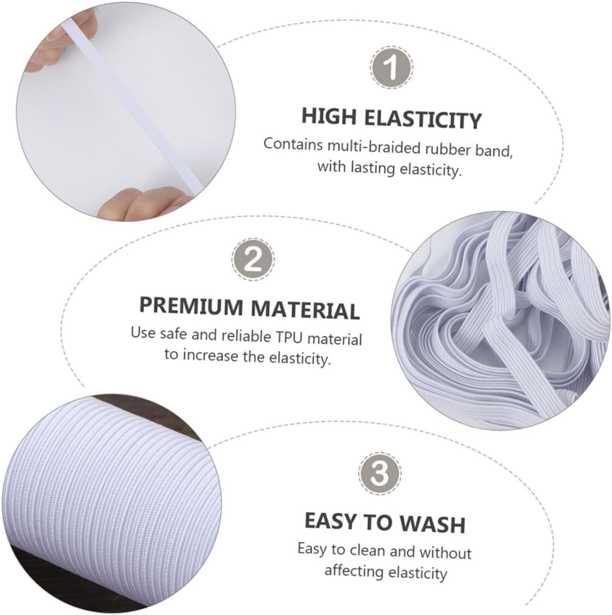 Gadpiparty 1roll Wide Practical Elastic Band for Garment Sewing Underwear Elastic Cord Versatile Stretch String for Crafts Pants Shirts