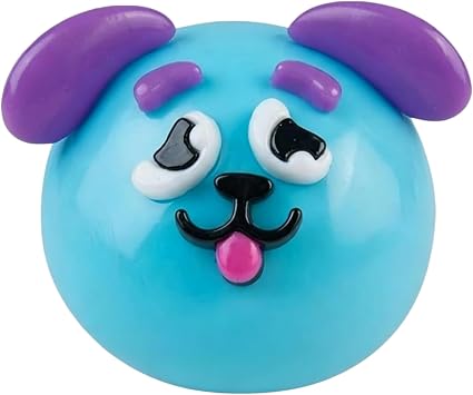 HappyDoggo Smushers Squishy Toy, Moldable Slow Rise Squishy, Super Soft Stretchable Stress Relief Squeeze Balls for Anxiety, DIY Funny Dog Face Sensory Fidget Toy, Cute Desk Decor Dark Blue