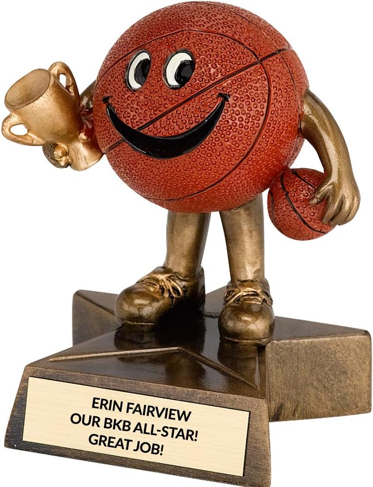 Basketball Trophy - Kid's Happy Basketball Trophy - 4 inch with Free Engraving