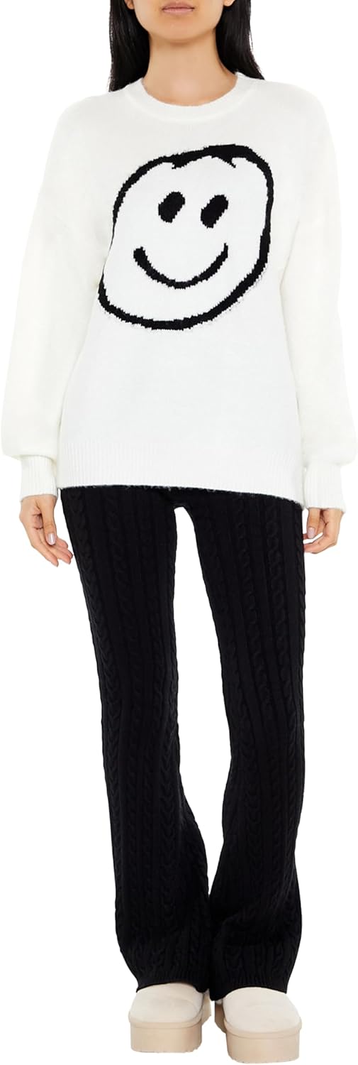 Forever 21 Womens Happy Face Graphic Sweater - Image 2