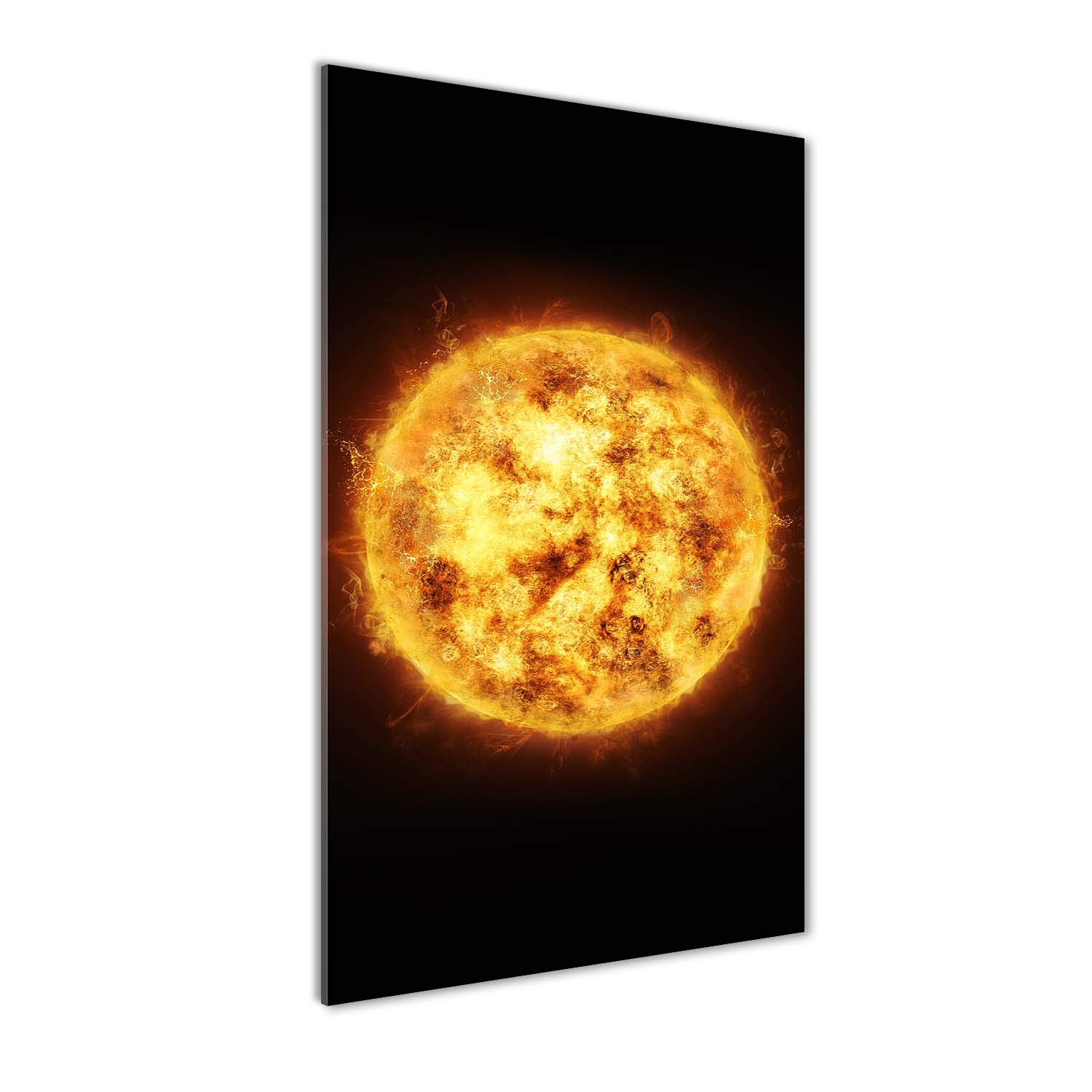 Tableau plexiglas haut de gamme déco murale soleil orange acrylique Tulup