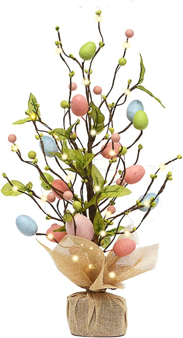Easter Tree Decorations with Ledlight, 45cm Easter Egg Tree Ornament