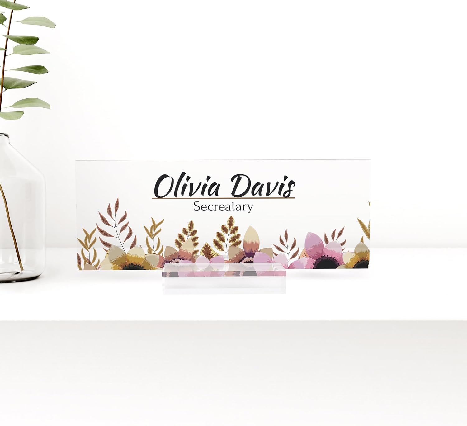 Personalized Custom Name Plaque sign for Desks Office Customized Desk Plate Acrylic