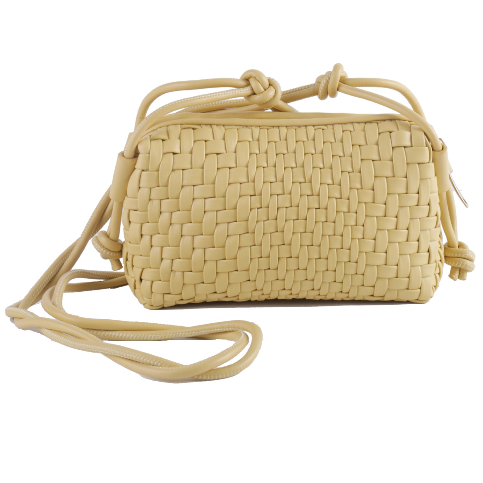 Dabdays Crossbody Bag for Women Trendy Woven Purse Vegan Leather Small Shoulder Handbags with Strap