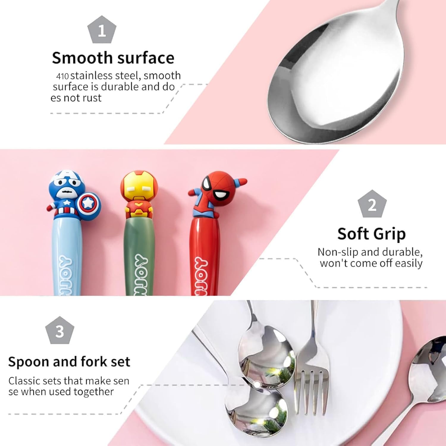 2 Pcs Cute Spider Utensils Set, Novelty Flatware with Cute Silverware Spoon and Fork, Portable Travel Set (spider)
