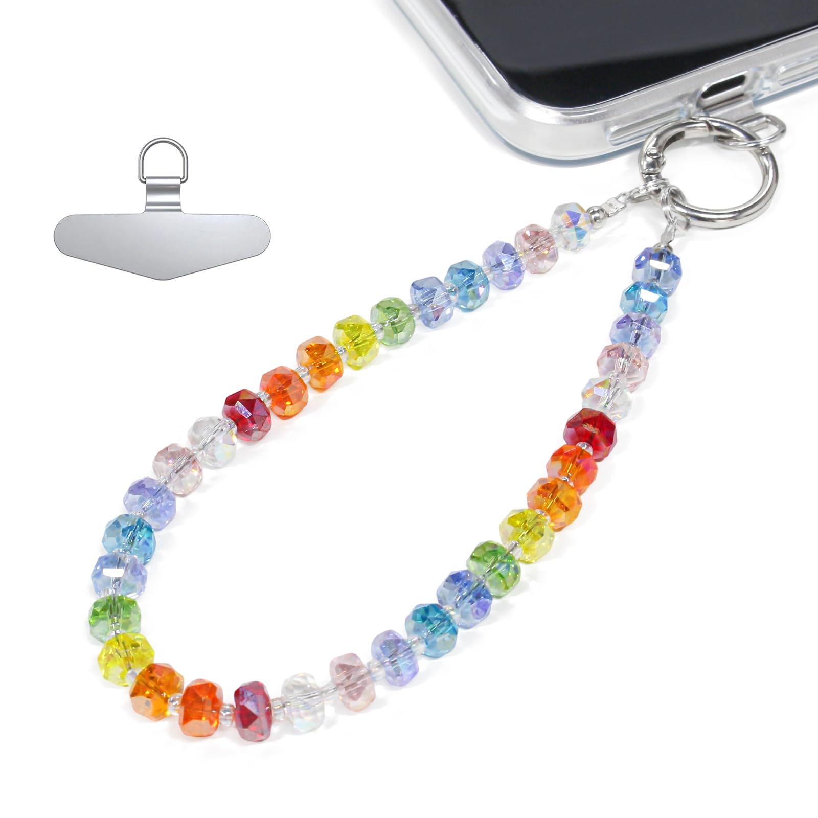 TENOC Beaded Phone Wrist Strap, Rainbow