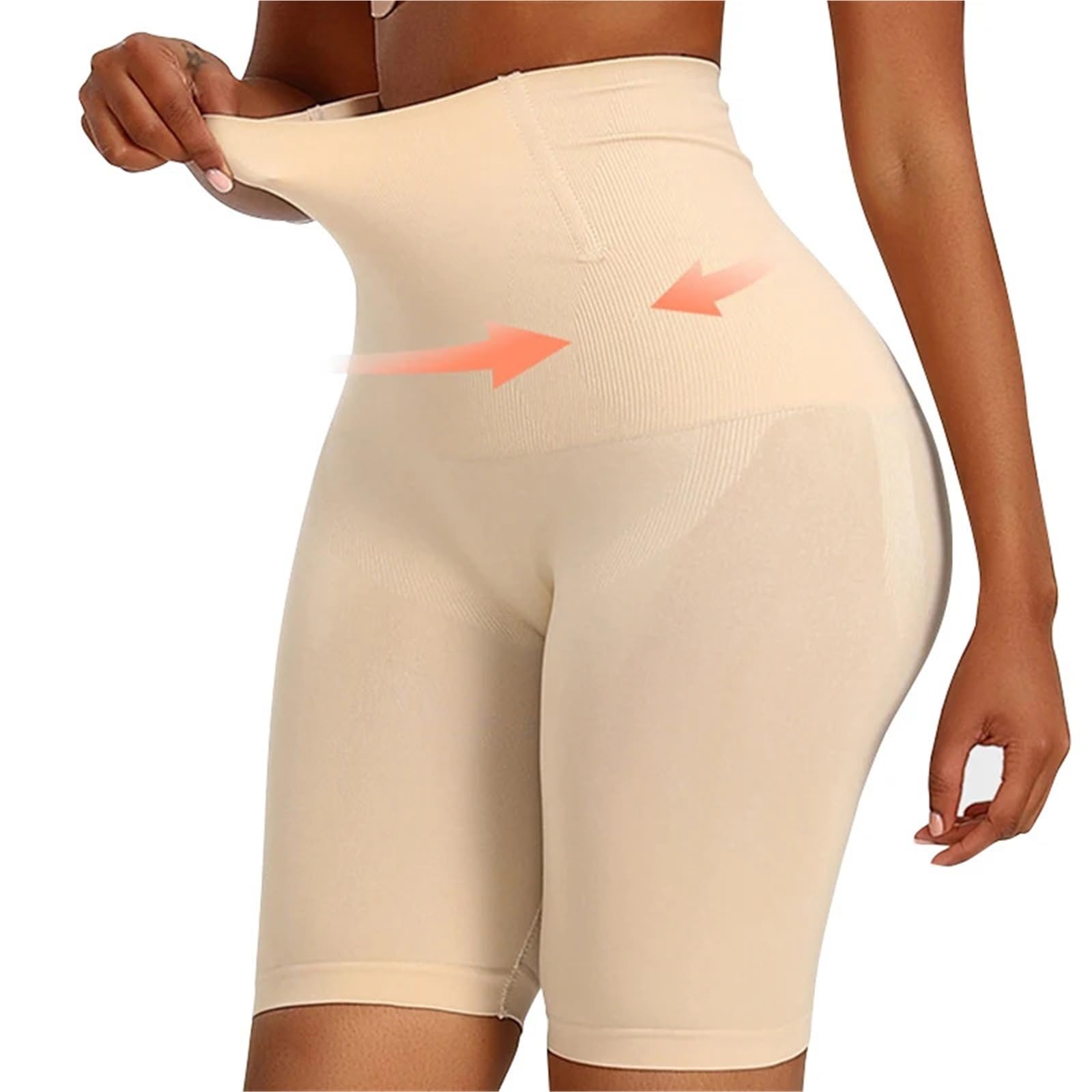 Mujer Bodies Moldeadores Moldeador de cuerpo de talla grande for mujer, ropa moldeadora sin costuras, bragas de cintura alta con Control de barriga, moldeador abdominal plano, adelgazante, 2 uds.(Beig