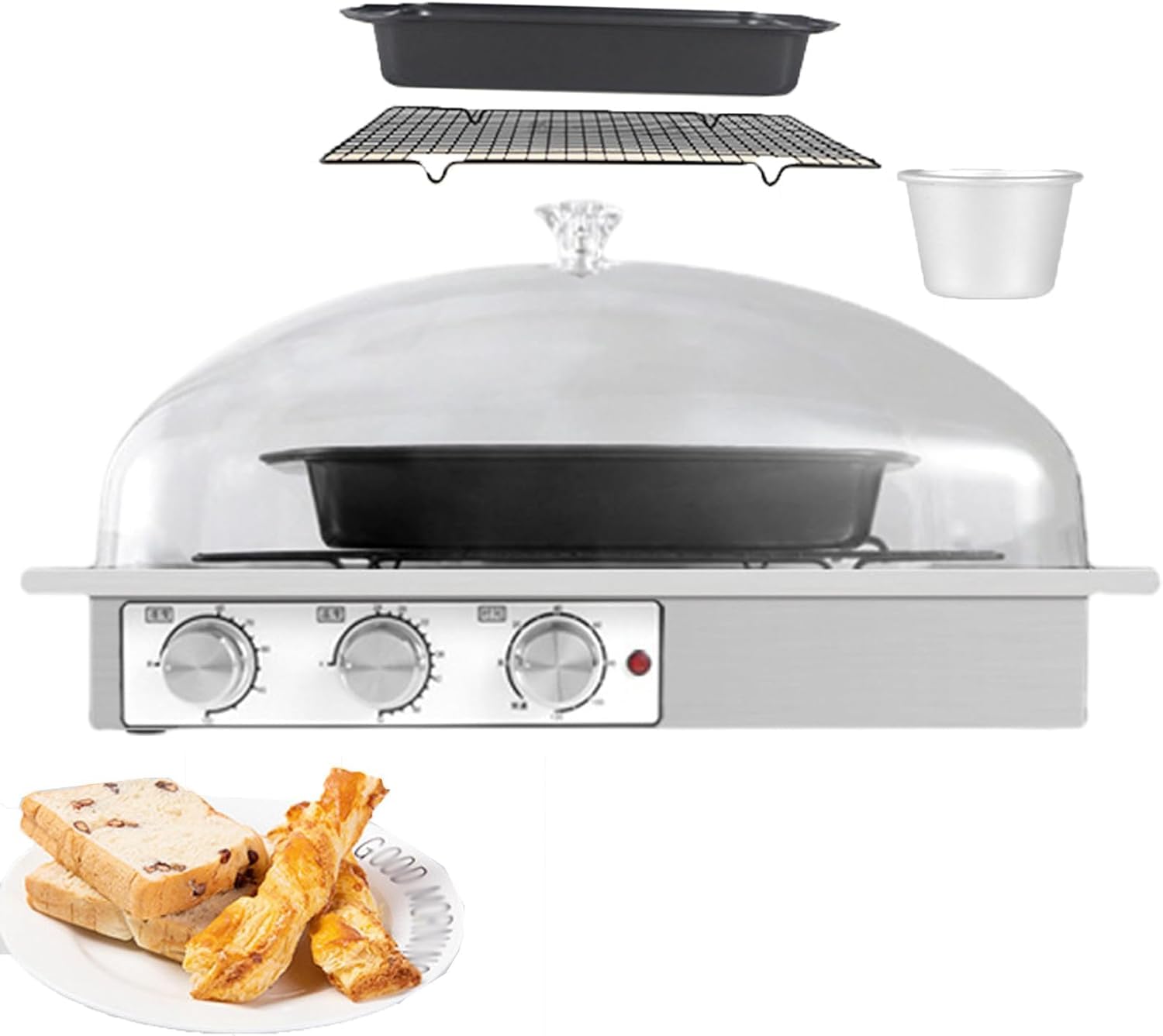AYCDL Stainless Steel Bread Fermentation Box,Humidity +Temperature + Time, Electric Dough Proofer Machine,S,Large