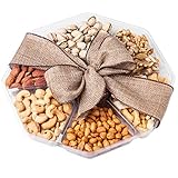 Nutty New Yorker Gourmet Food Nuts Gift Basket, 6 Different Nuts and Rice Cracker Mix - 18.1 Ounces - Kosher Certified