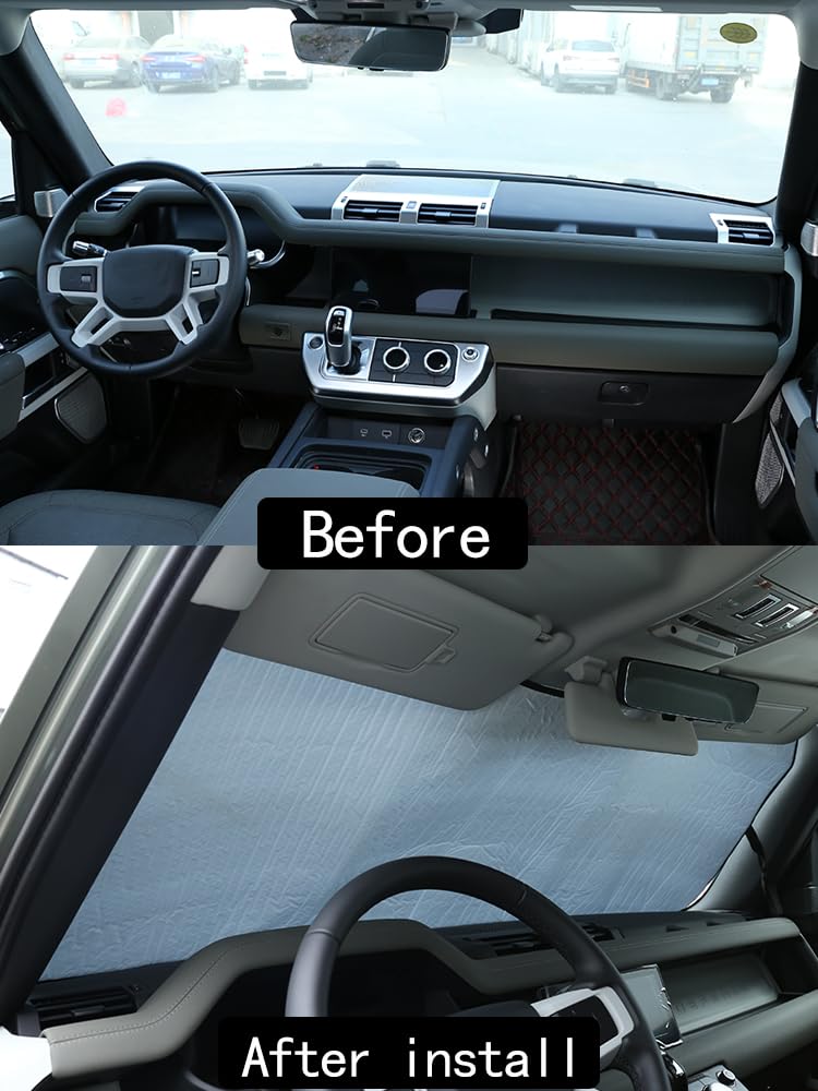 Protezione solare estiva per parabrezza auto adatto per LR Defender 110 2020 2021 2022,10 pezzi protezione solare per auto parabrezza interno,Auto pieghevole parasole per auto per accessori Defender