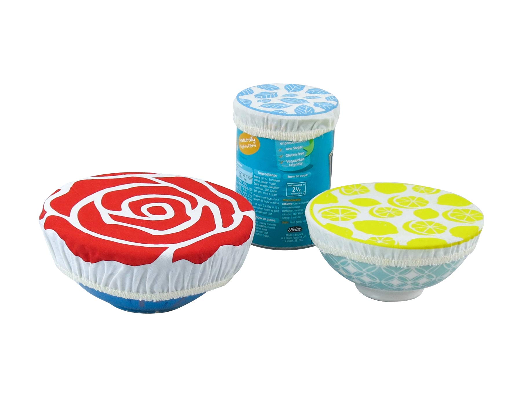 Reusable Cotton Bowl Covers Eco Friendly Pack of 3 Small Elasticated Covers