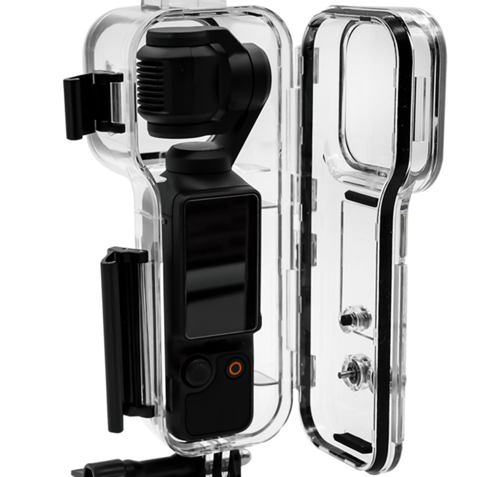 NUHFUFA Waterproof Camera Cases for DJI Osmo Pocket 3, Transparent Full Wrap-Around Waterproof Cover Thickened Frame Diving Accessories