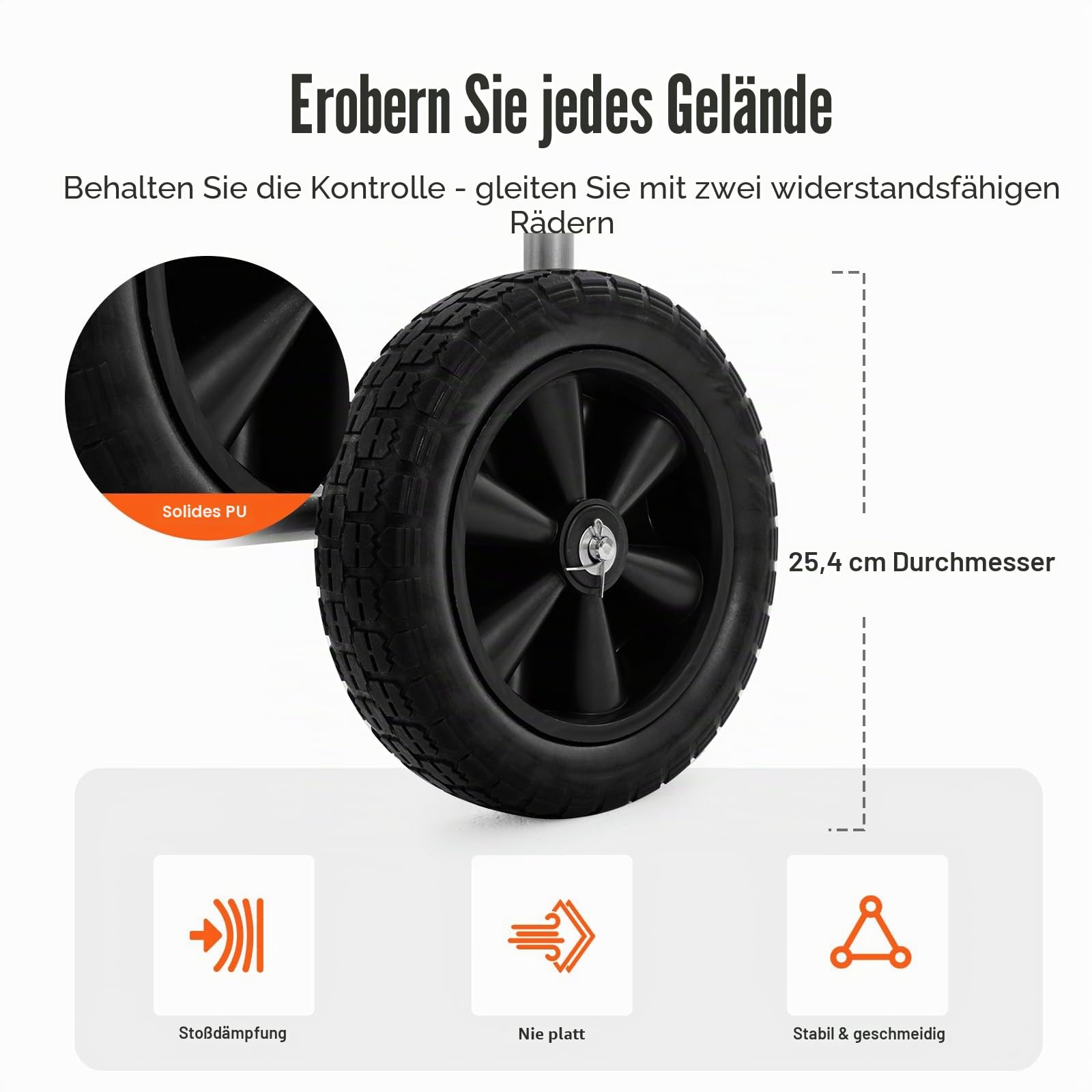 VEVOR Schlauchtrommelwagen, 1,5 cm x 91 m fasst bis zu -Schlauch, mobile Werkzeuge mit 4 Rädern, robuster, pulverbeschichteter Stahl im Freien mit Aufbewahrungskorb, für Garten, Hof, Rasen