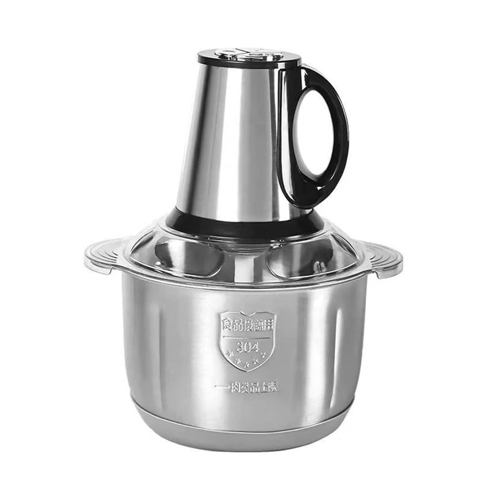 Picadora eléctrica de alimentos, recipiente de acero inoxidable de 5 litros, batidora de 3 velocidades para carne, verduras, cebolla y ajo: herramienta versátil para moler y picar en la cocina.