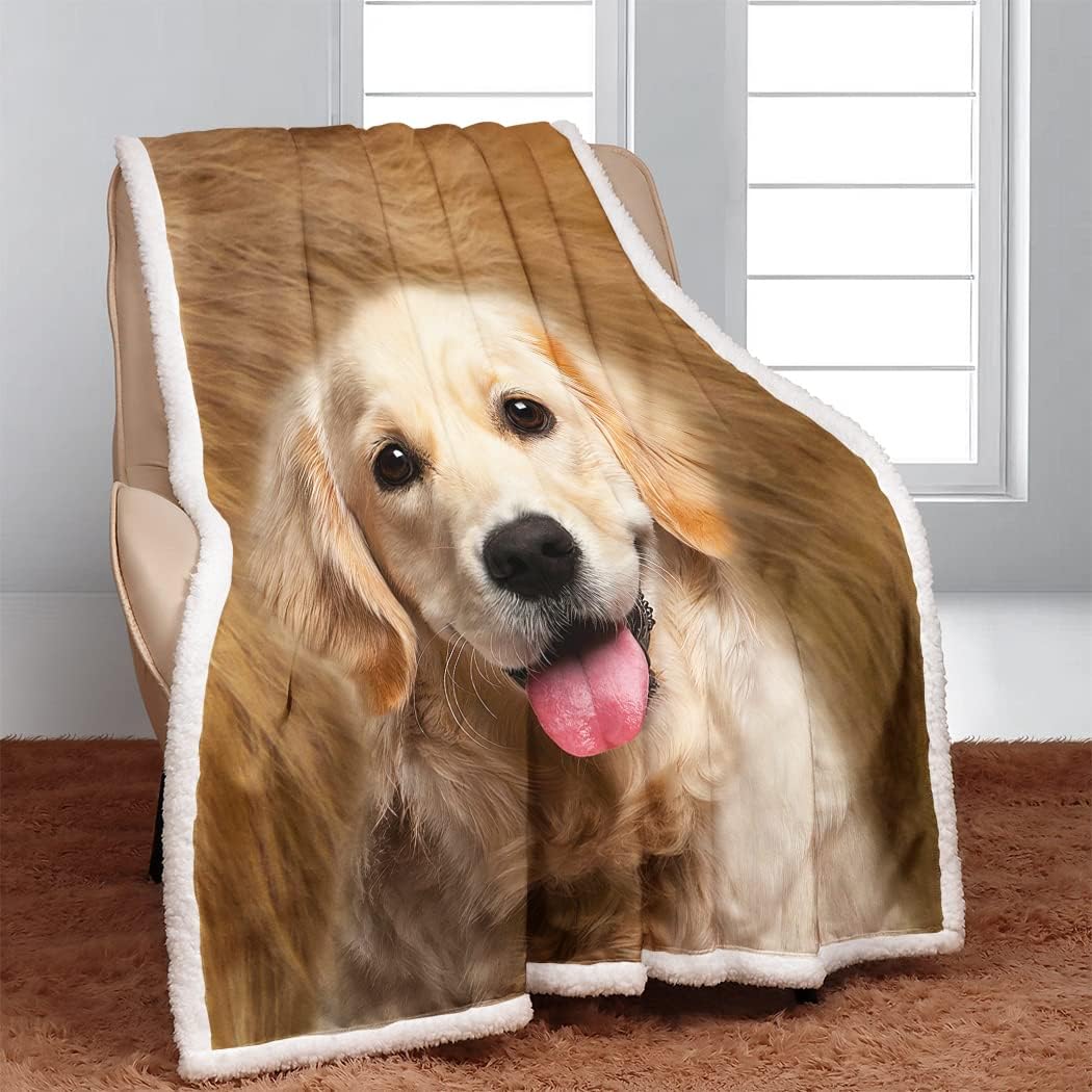 YISUEMEI Golden Retriever Sherpa Blanket, Soft and Plush