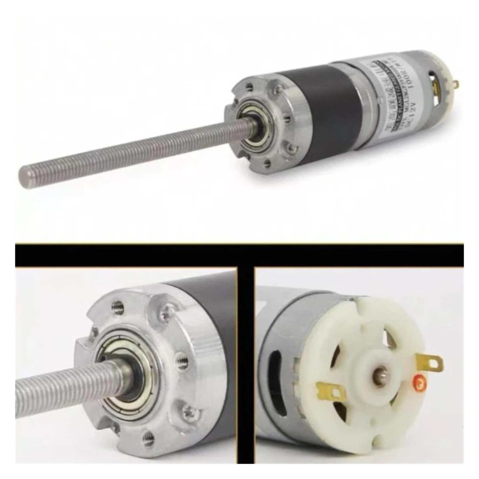 60Kg 28-395 M 6 * 75Mm Schroefdraad como Motor Reductor de CC Micro planetario Tandwielschroef Lange como Motor de Carga de 12V 24V con Brida(16RPM,12V)