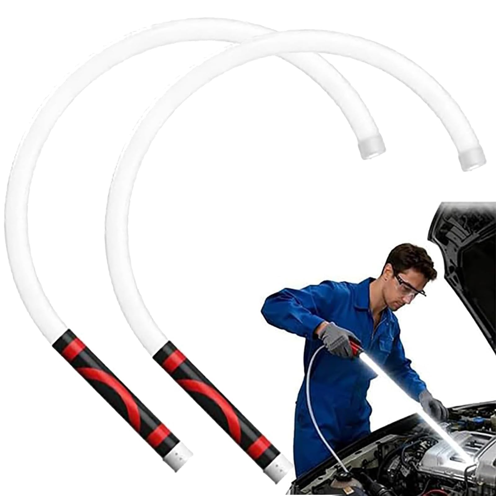 Torcia a LED, ricaricabile, pieghevole, con base magnetica, 3 modalità di luminosità, lampada portatile per ispezione auto e attività meccaniche
