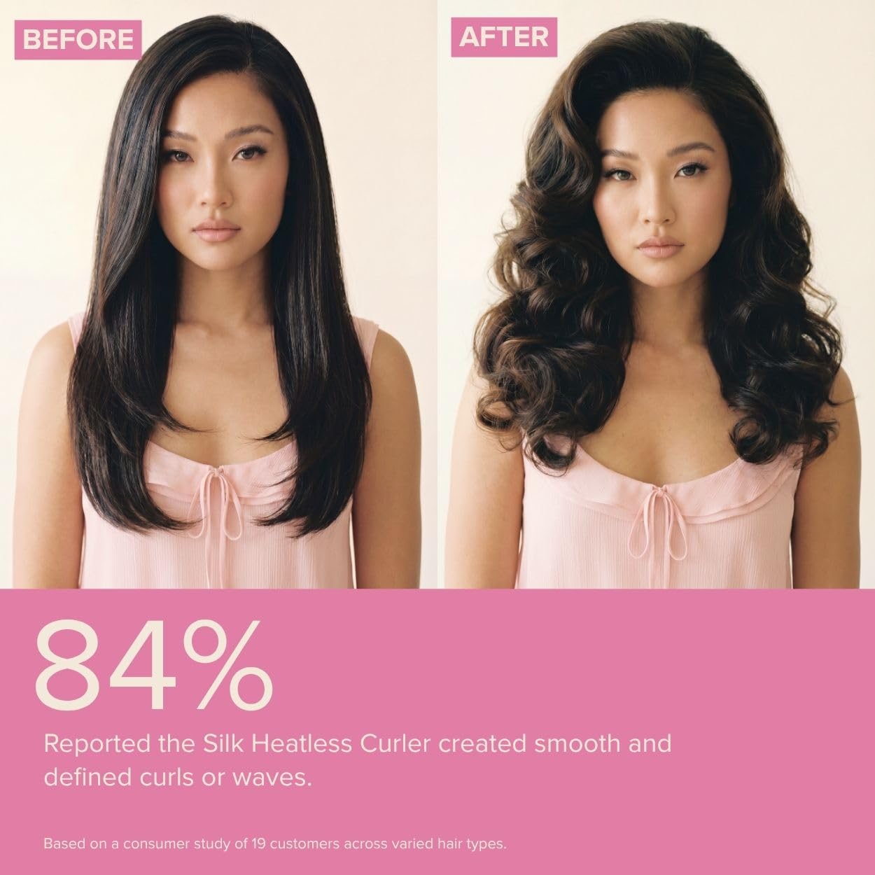 SILKE London 100% Mulberry Silk Heatless Curler for Women, Pink - Long-Lasting Overnight Heatless Curls, No Heat - Silk Curling Rod & Headband to Sleep In - 22 Momme, All Hair Types