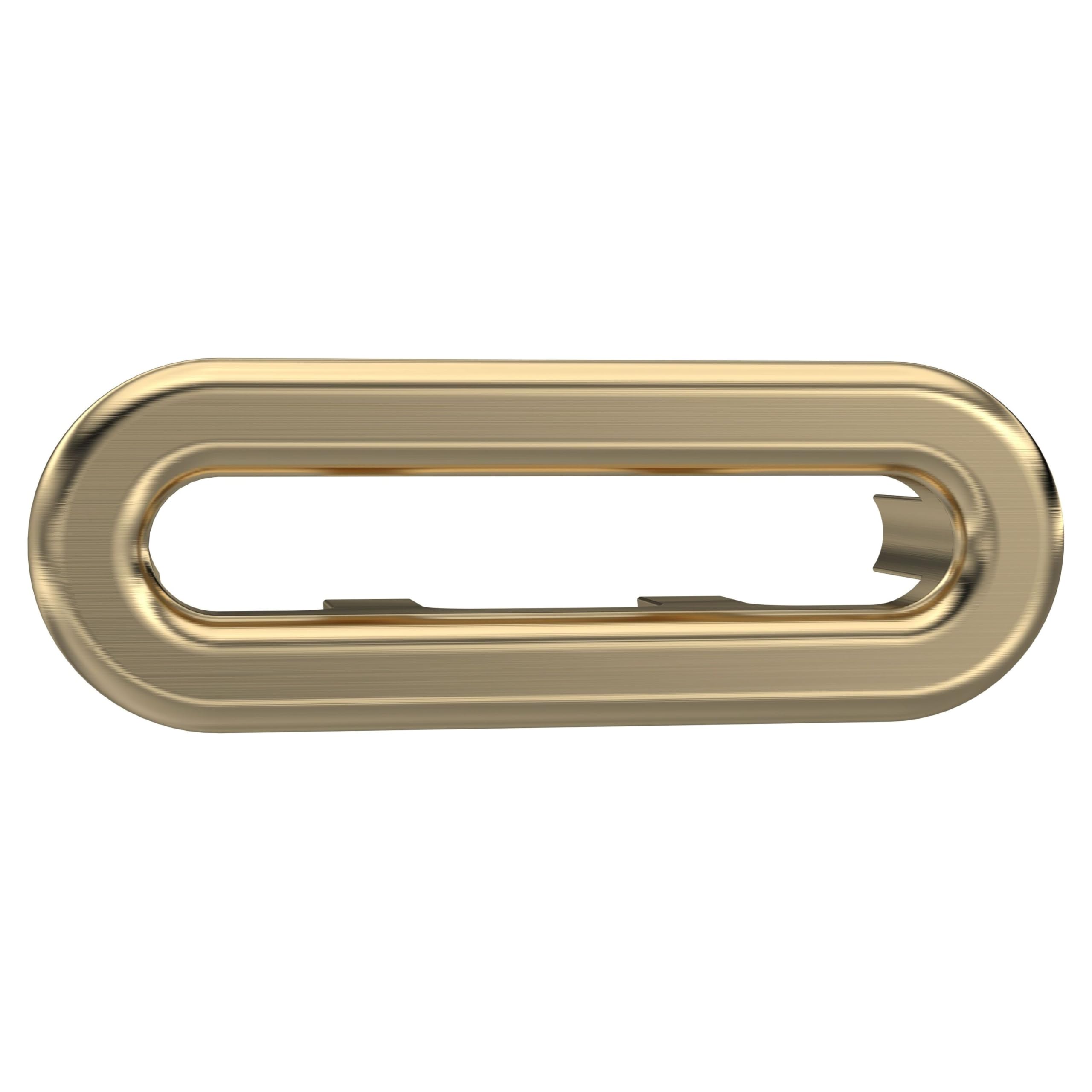 Balterley Brass Sink Overflow Cover, Oval Design Overflow Sink Hole Cover, Basin Over Flow Ring, Over Flow Cap For Basins, Ceramic Accessories For Vanity Basin, Bathroom Sinks - 50 X 26Mm (Brushed )