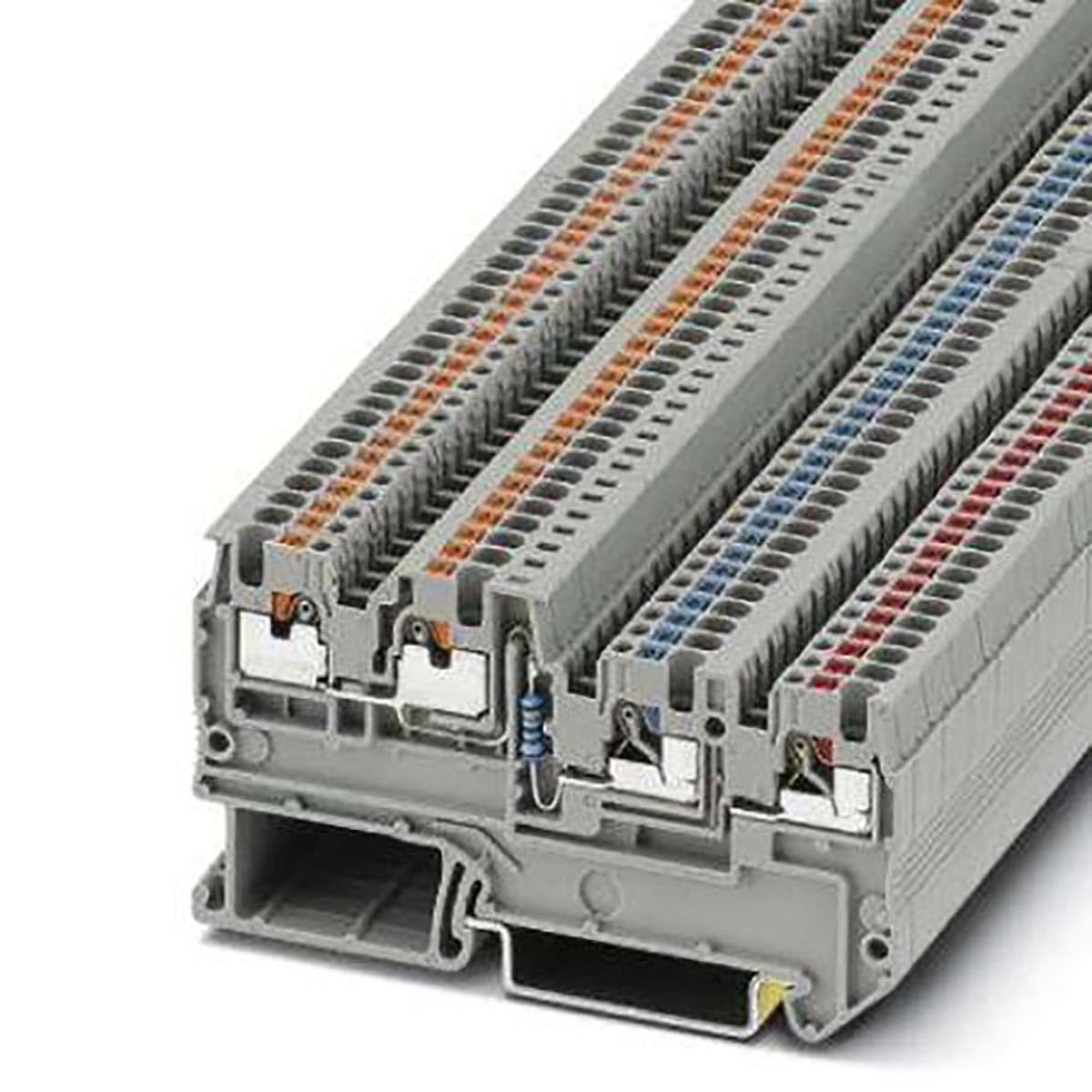 Phoenix Contact PTIO 1 Reihenklemme Grau, 1.5mm², 24 V / 18A, Einstecken, Packung a 50 Stück