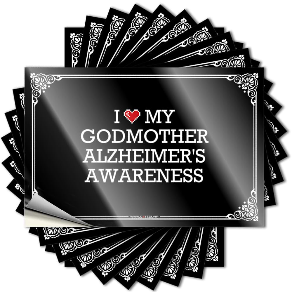 Lettering Sticker Gaming Vinyl Sticker | I Love My Godmother Alzheimer's Awareness Girly for Billiard Use(12X18CM)