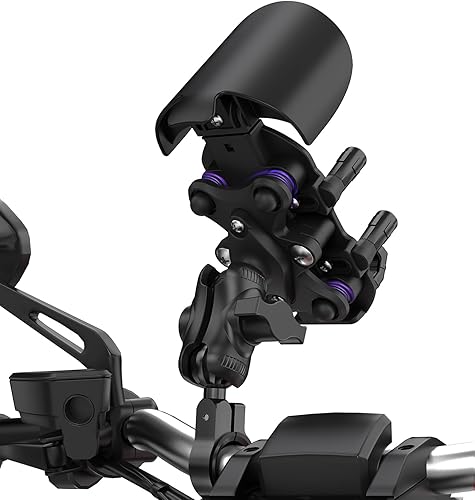 iMESTOU Soporte de teléfono para motocicleta antivibración, amortiguador de golpes, base de montaje de bola de 1 pulgada, giratoria de 720, se