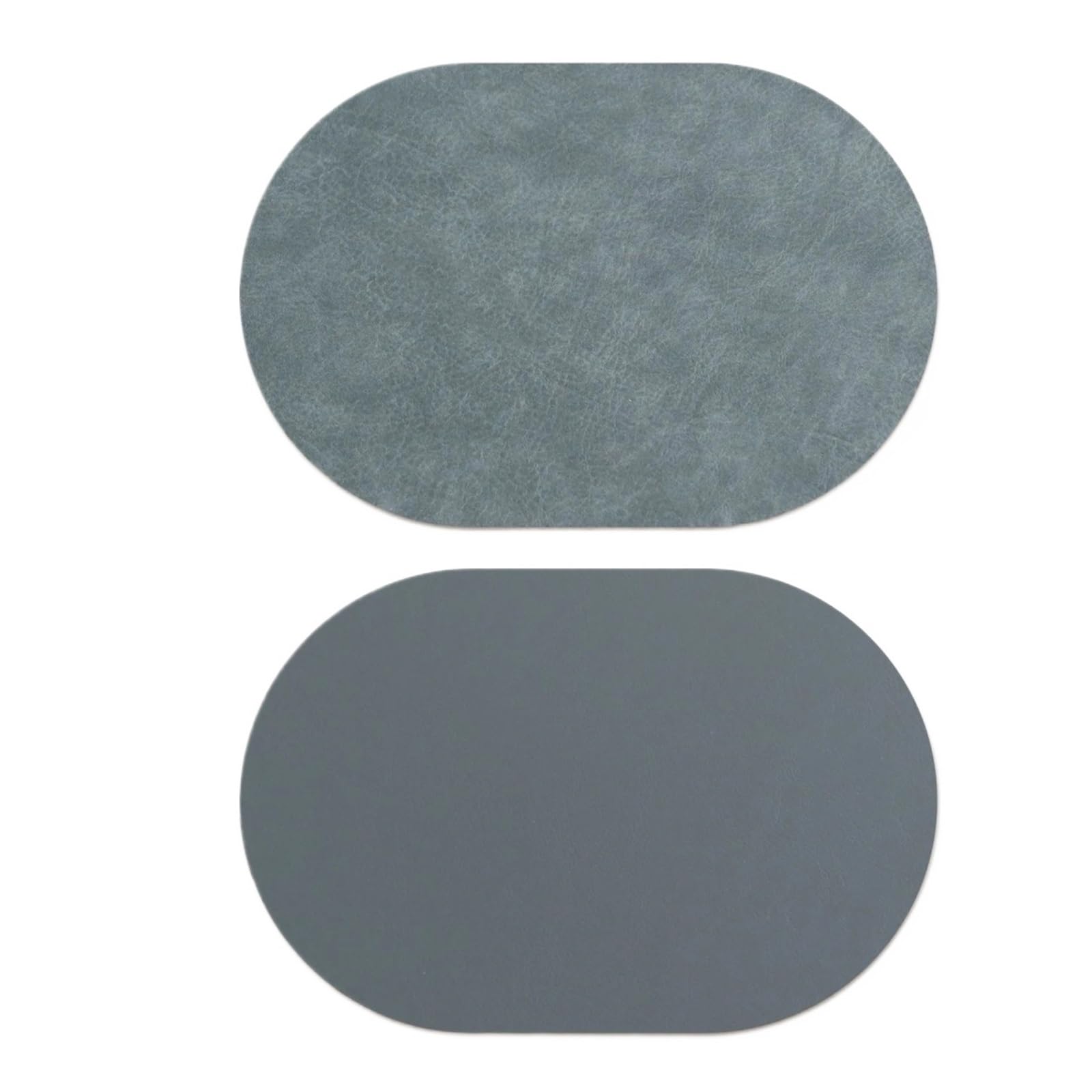 Luvafey Star Grey 2Pc Pu Leather Oval Heat Resistant Placemats